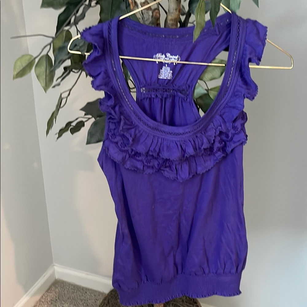 Body Central Deep Purple Ruffle Tank Top